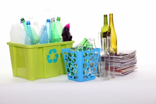 Professional waste clearance team at work on a construction site