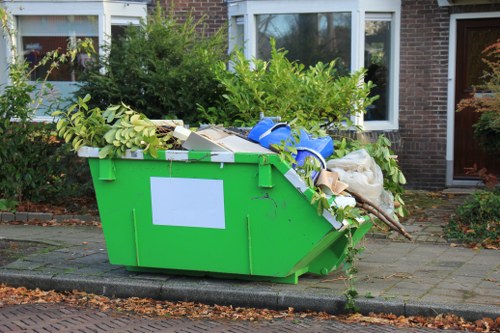 Charity-bound desks and chairs ready for reuse